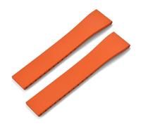 TGPGZHZFNA Bracelet de montre en caoutchouc fluoré CTS FKM, 16, 18, 19, 20, 21, 22 mm, for découper sur mesure, libération rapide, réglable, universel, boucle noire Fermoir de montre(Orange No Buckle,