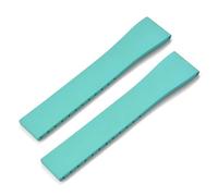 TGPGZHZFNA Bracelet de montre en caoutchouc fluoré CTS FKM, 16, 18, 19, 20, 21, 22 mm, for découper sur mesure, libération rapide, réglable, universel, boucle noire Fermoir de montre(Cyan No Buckle,20