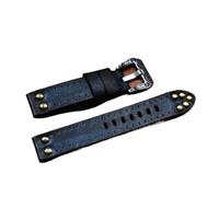 TGPGZHZFNA Bracelet de montre vintage en cuir 18 mm, 20 mm, 22 mm, 24 mm, boucle argentée sculptée, rivet épais, for hommes, accessoires de montre bracelet de montre(Blu,18mm)