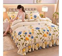 TGPOLI Couette 220x240,Drap Housse 140 X 190,Ensembles De Literie en Molleton De Flanelle Housse De Couette Taie d'oreiller Jupe De Lit éPaississement Chaud Hiver