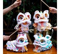 TGPSMDXKV 4 lanternes en Papier Lion Dance à Monter soi-même, lanternes en Papier à Tenir à la Main, veilleuses avec Oreilles et Semelles Mobiles, pour la décoration du Nouvel an/des