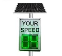 TGPSMDXKV Panneau de signalisation de Vitesse Blanche à Affichage Radar, Panneau à Limite de Vitesse Variable LED Solaire, signalisation de Retour d'information des véhicules par Radar,50 * 70CM