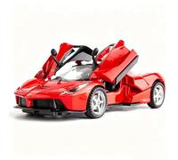 TGRCM-CZ Compatible avec modèle de voiture Ferrari 1:32 rouge avec son et lumière pour enfants, corps en alliage de zinc rouge