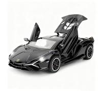 TGRCM-CZ Lamborghini Sián FKP37 Échelle 1/32 Jouet modèle de voiture, son et lumière à tirer en alliage de zinc pour enfants, garçons et filles (noir)