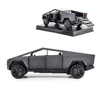 TGRCM-CZ Tesla Cybertruck Camionnette électrique 1/32 Tesla en alliage de zinc avec son et lumière pour enfants, garçons et filles (gris)