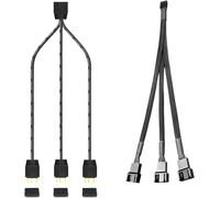 TGRF-ARGB Splitter Cable 5V 3Pin 1 to 4 ARGB Hub ARGB Extension Cable for Computer Chassis, Addressable RGB LED Sync Cable 33CM, Y-Shaped ARGB Cable