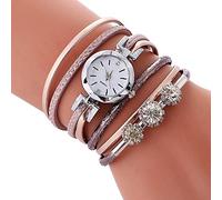 TGRTY Mode Femmes Montres Montre Femme Mode Diamond Circle Band Bracelet en Cuir Montre Femme Montre Montre-Bracelet pour Femme (Color : Rose Gold)