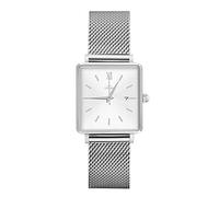 TGRTY Mode Femmes Montres Montres Femmes Mode Robe Montre- Bracelet à Quartz en Acier Mesdames Maille carrée Montre Bracelet Cadeau Montre-Bracelet pour Femme (Color : Silver)
