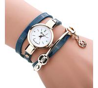 TGRTY Mode Femmes Montres Montres Montre Femme Robe Bracelet en métal Horloge Montre en Cuir en Alliage Montre Montre-Bracelet pour Femme (Color : Blue)
