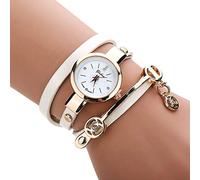 TGRTY Mode Femmes Montres Montres Montre Femme Robe Bracelet en métal Horloge Montre en Cuir en Alliage Montre Montre-Bracelet pour Femme (Color : White)