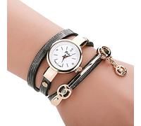 TGRTY Mode Femmes Montres Montres Montre Femme Robe Bracelet en métal Horloge Montre en Cuir en Alliage Montre Montre-Bracelet pour Femme (Color : Black)