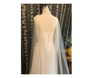 TGRTY Voiles de Mariage de mariée Tulle Cape Veil 200cm / 250cm / 300cm / 350cm / 400cm / 500cm Longue en Blanc Ivoire Magnifique Tulle de mariée (Color : Ivory, Item Length : 250cm)