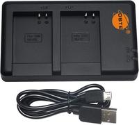 TGRW-DSTE Chargeur de batterie double USB compatible avec la batterie Canon NB-10L en tant que CB-2LC ¿ Alimentation via micro-USB vers câble de charge USB-A 2.0