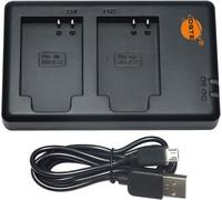 TGRW-DSTE MH-65P Double Chargeur de Batterie USB Compatible avec la Batterie Nikon EN-EL12, ENEL12 en Tant Que MH-65 ¿ Alimentation Via Micro USB vers USB A 2.0
