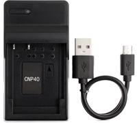 TGRW-NP-40 USB Chargeur pour Casio Exilim EX-FC100, EX-FC150, EX-Z400, Exilim Zoom EX-Z100, EX-Z1000, EX-Z1050, EX-Z1080, EX-Z1200, EX-Z200, EX-Z300, EX-Z40, EX-Z450, EX-Z50, EX-Z500 Caméra et Plus