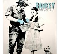 TGSC | Banksy Calendrier 2026 16 mois (septembre 2025 à décembre 2026) - Calendrier mural familial carré 2026 au Royaume-Uni | Planificateur avec grande grille pour l'organisation de la maison ou du