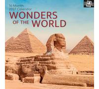 TGSC | Calendrier Merveilles du monde 2027 - calendrier mural carré, vue mensuelle avec espace pour vos rendez-vous, 30 x 30 cm