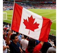 TGSPYXCH Canada Can Drapeau à Main avec Bâton 90 * 150cm pour Supporters de Football événements Sportifs Bar à Domicile Célébrations en Plein air défilés Décorations