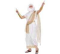 TGUVGRHH Costume de dieu grec antique avec couronne de laurier, uniforme grec antique pour Halloween, carnaval, fête à thème (blanc, taille L)