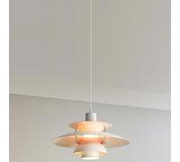 TGVFRIOO Lustre LED créatif blanc, moderne et minimaliste, abat-jour en fer forgé, hauteur réglable | Convient pour restaurant, chambre, bar et café.