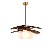 TGVFRIOO Lustre médiéval français rétro en rotin à LED, abat-jour en verre + douille E14, hauteur réglable | Convient pour salle à manger, chambre, bureau, balcon d'escalier.