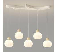 TGVFRIOO Suspension de salon citrouille blanche, double taille, branche en polyéthylène, lampe suspendue LED à spectre complet, protection des yeux, convient pour comptoir de bar, salle à manger