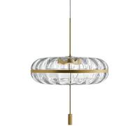 TGVFRIOO Suspension de salon moderne en forme de citrouille, lampe suspendue en verre haute transparence, lustre ovale de style ferme et café, adapté à un îlot de cuisine et à un comptoir de bar.