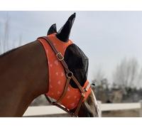 TGW Riding Super Fit Masque anti-mouches pour cheval Taille L Motif cœur orange