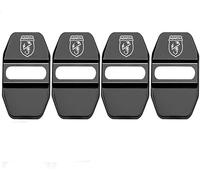 TGYHUJIK 4pcs Couvercle de Serrure de Porte de Voiture pour Abarth 595 Turismo 2012-2024 Protecteur de loquet de Protection d'accessoire de Voiture,Black
