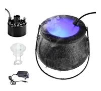 Tgz576 Décorations d'Halloween d'extérieur - Chaudron sur trépied, brumisateur d'eau avec lumière LED colorée, thème pour fête d'Halloween, seau à bonbons, décoration pour la maison, le porche à