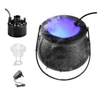 Tgz576 Décorations d'Halloween d'extérieur - Chaudron sur trépied, brumisateur d'eau avec lumière LED colorée, thème pour fête d'Halloween, seau à bonbons, décoration pour la maison, le porche à