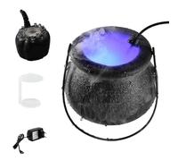 Tgz580 Décorations d'Halloween d'extérieur - Chaudron sur trépied, brumisateur d'eau avec lumière LED colorée, thème pour fête d'Halloween, seau à bonbons, décoration pour la maison, le porche à