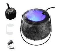Tgz580 Décorations d'Halloween d'extérieur - Chaudron sur trépied, brumisateur d'eau avec lumière LED colorée, thème pour fête d'Halloween, seau à bonbons, décoration pour la maison, le porche à
