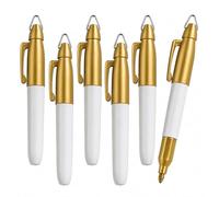 TH Golf Lot de 6 mini marqueurs permanents, couleurs assorties, pointe fine, doré