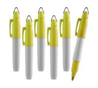 TH Golf Lot de 6 mini marqueurs permanents | Couleurs assorties | Pointe fine | Jaune
