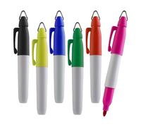TH Golf Lot de 6 mini marqueurs permanents - Couleurs assorties - Pointe fine - Mélange