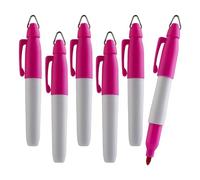 TH Golf Lot de 6 mini marqueurs permanents | Couleurs assorties | Pointe fine | Rose