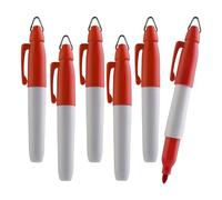 TH Golf Lot de 6 mini marqueurs permanents | Couleurs assorties | Pointe fine | Rouge