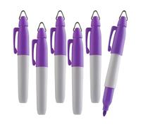 TH Golf Lot de 6 mini marqueurs permanents | Couleurs assorties | Pointe fine | Violet