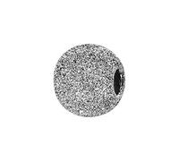 Thabora charms coulissant argent rhodié (Argent 925‰ + protection Rhodium) boule pailleté 10x5mm + suédine (offerte) + Certificat d'Authenticité Argent 925‰