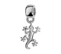 Thabora charms coulissant argent rhodié (Argent 925‰ + protection Rhodium) suspendu salamandre + suédine (offerte) + Certificat d'Authenticité Argent 925‰