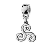 Thabora charms coulissant argent rhodié (Argent 925‰ + protection Rhodium) suspendu triskel + suédine (offerte) + Certificat d'Authenticité Argent 925‰
