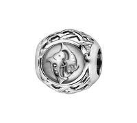 Thabora charms coulissant argent rhodié (Argent 925‰ + protection Rhodium) zodiaque poisson + suédine (offerte) + Certificat d'Authenticité Argent 925‰