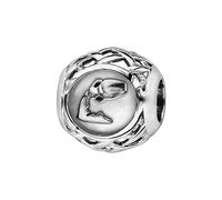 Thabora charms coulissant argent rhodié (Argent 925‰ + protection Rhodium) zodiaque verseau + suédine (offerte) + Certificat d'Authenticité Argent 925‰