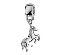 Thabora charms coulissant cheval cabre argent 925‰ rhodié + suédine (offerte) + Certificat d'Authenticité Argent 925‰
