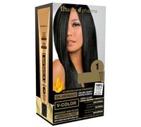 Thader Pharma Kit colorant sans ammoniaque pour une odeur agréable avec Liquid Gold, Couleur 1 Noir