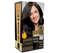 Thader Pharma Kit colorant sans ammoniaque pour une odeur agréable avec Liquid Gold, Couleur 3 Châtain Foncé