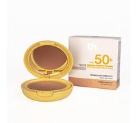 Thader Pharma Maquillage compact avec protection solaire 50+ au fini mat et soyeux, 15 g (Doré)