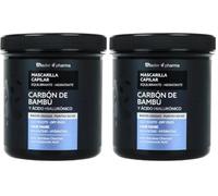 Thader Pharma Masque équilibrant au Charbon de Bambou et Acide Hyaluronique, idéal pour les racines grasses et les pointes sèches, 700 ml (Lot de 2)