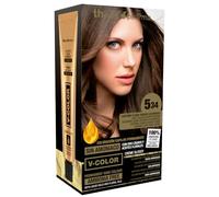 Thader TH Pharma Kit colorant sans ammoniaque pour une odeur agréable avec Liquid Gold, Couleur 5.34 Châtain Clair Doré Cuivré
